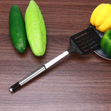 Nonstick Stainless Steel Long Handle Slotted Turner Kitchen Spatula-Rosettas-Country-Kitchen