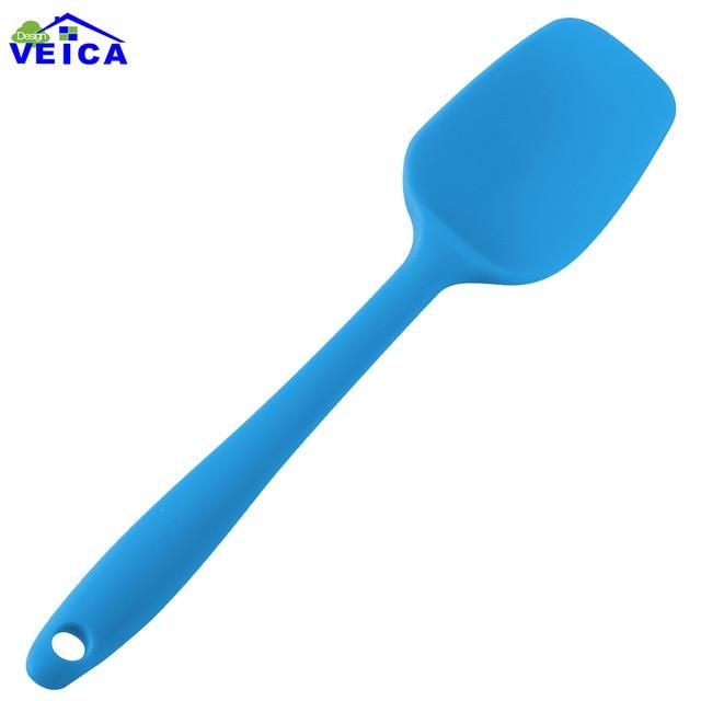 Silicone spoon set, short - Sebra Eat - Vintage blue –