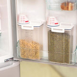 2.3L Kitchen Dry Storage Box with Measuring Cup Plastic Sealed Flour Kitchen Organizer-Rosettas-Country-Kitchen