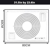 Extra Large 32x24 Inch Silicone Non-Stick Non-Skid Pastry Mat With Measurements (Red & Black)-Rosettas-Country-Kitchen