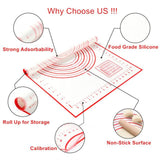 Extra Large 32x24 Inch Silicone Non-Stick Non-Skid Pastry Mat With Measurements (Red & Black)-Rosettas-Country-Kitchen