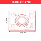 Extra Large 32x24 Inch Silicone Non-Stick Non-Skid Pastry Mat With Measurements (Red & Black)-Rosettas-Country-Kitchen