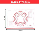 Extra Large 32x24 Inch Silicone Non-Stick Non-Skid Pastry Mat With Measurements (Red & Black)-Rosettas-Country-Kitchen