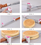 Plastic 2PCS Kitchen DIY Cake Bread Cutter Leveler Slicer Cutting Fixator Tool 5 Layers Tools Cake Decorating Tools-Rosettas-Country-Kitchen