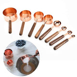 Premium Copper Over Stainless Steel Measuring Cups and Spoons Set of 8-Rosettas-Country-Kitchen