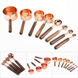 Premium Copper Over Stainless Steel Measuring Cups and Spoons Set of 8-Rosettas-Country-Kitchen