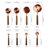 Premium Copper Over Stainless Steel Measuring Cups and Spoons Set of 8-Rosettas-Country-Kitchen