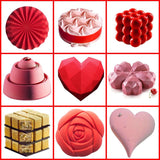 Rose Heart Cake Mold 3D Silicone Molds Baking Dessert Mousse Kitchen Bakeware Tools Art Cake Form Tray l-Rosettas-Country-Kitchen
