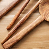 Sustainable All Wooden Long Handle Non-stick Cooking Utensils-Rosettas-Country-Kitchen